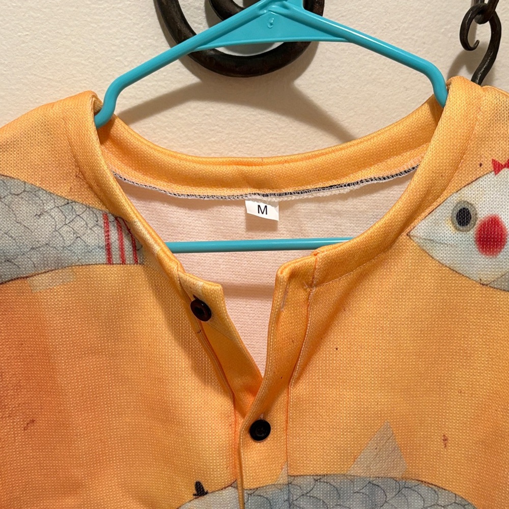 Fish Patterned Orange Cardigan - Picture 3 of 3